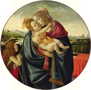 Madonna con el Niño y San Juan Bautista de Sandro Botticelli